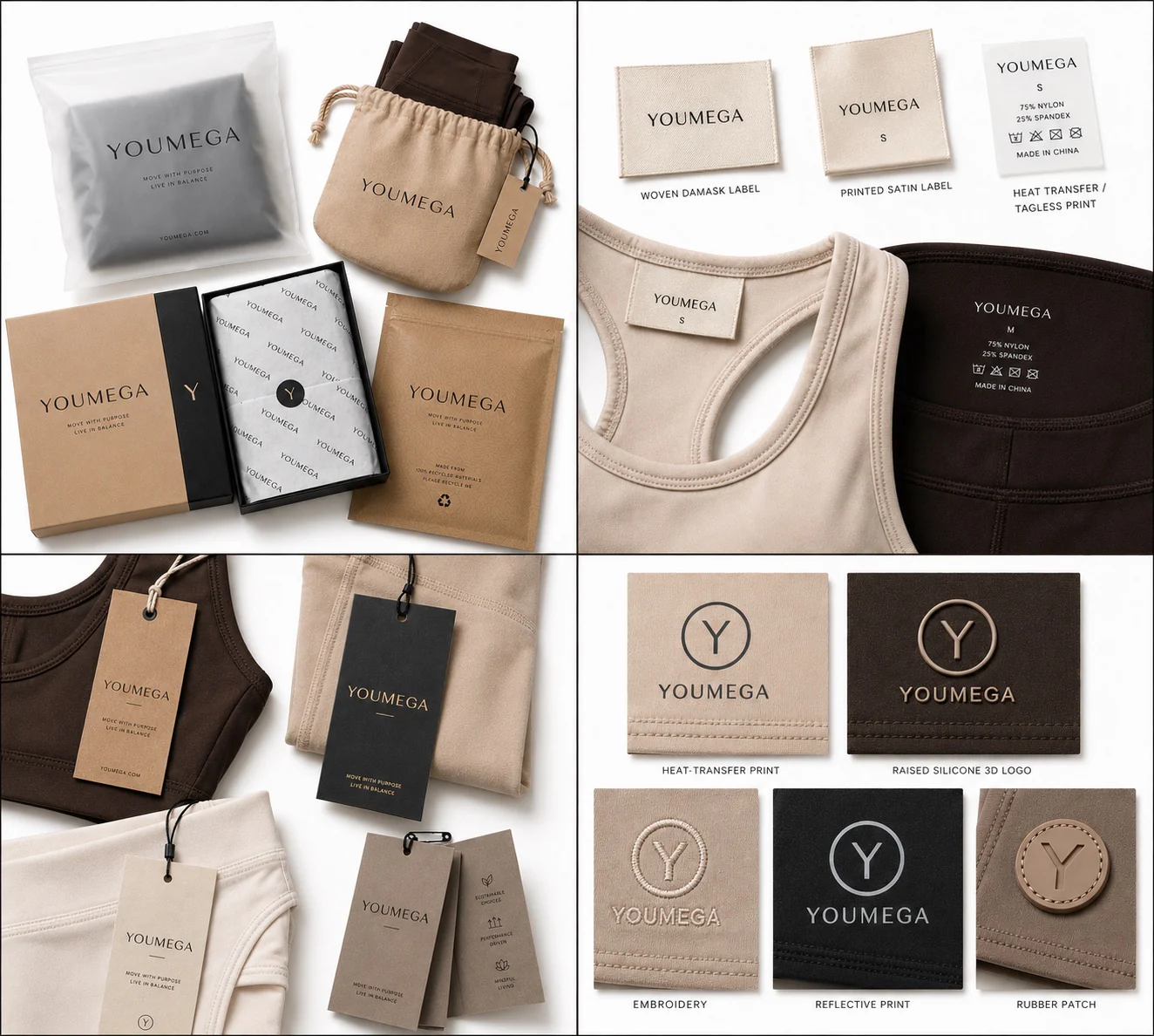 YOUMEGA private-label logo, label and packaging composite