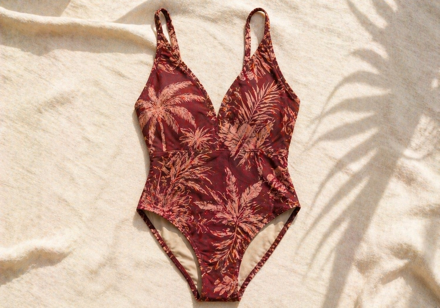 Vestido pareo de playa con estampado tropical