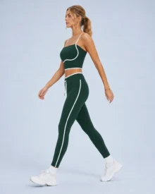 Contrast Piping Crop Top & Leggings Set gallery image 6 - YOUMEGA private label activewear