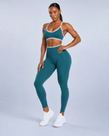 Contrast-Trim Seamless Bra & Leggings Set gallery image 1 - YOUMEGA private label activewear