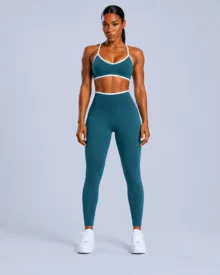 Contrast-Trim Seamless Bra & Leggings Set gallery image 3 - YOUMEGA private label activewear