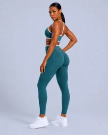 Contrast-Trim Seamless Bra & Leggings Set gallery image 5 - YOUMEGA private label activewear