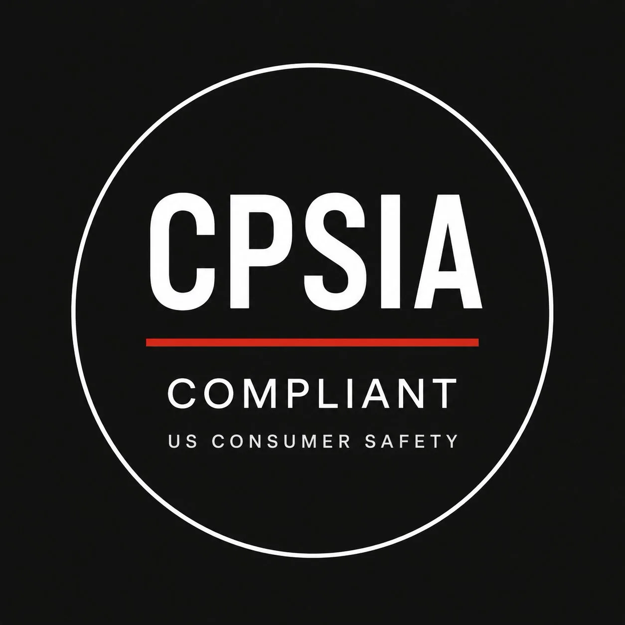 US CPSIA compliance badge — lead and phthalate safety for youth sizes