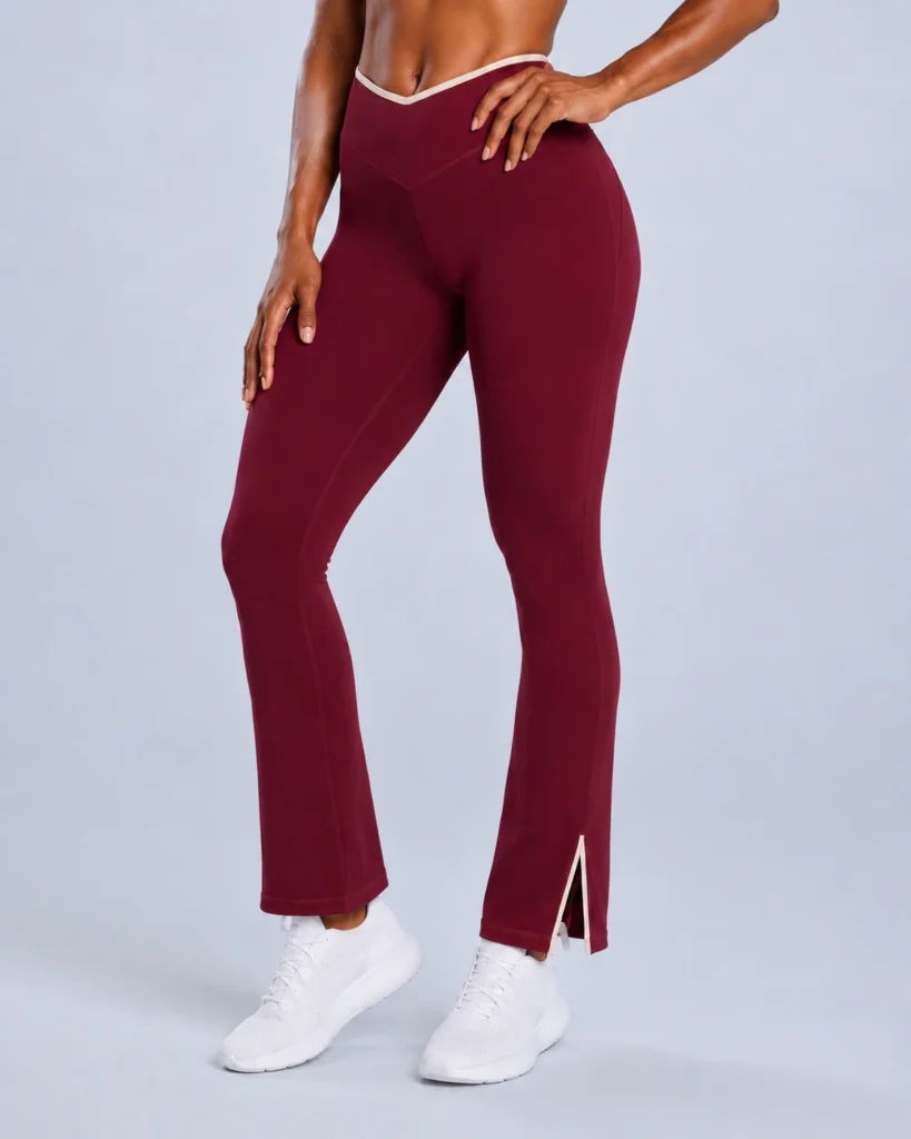 V-waist flare front - halter-bra-v-waist-flare-pants-set YOUMEGA product detail