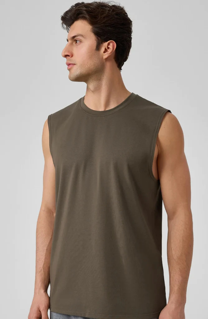 Side armhole profile - mens-sleeveless-muscle-tank-training-top YOUMEGA product detail