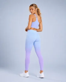 One-Shoulder Cutout Bra & Ombre Leggings Set gallery image 3 - YOUMEGA private label activewear
