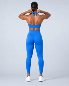 Seamless Halter Training Top & High-Waist Leggings Set gallery image 2 - YOUMEGA private label activewear