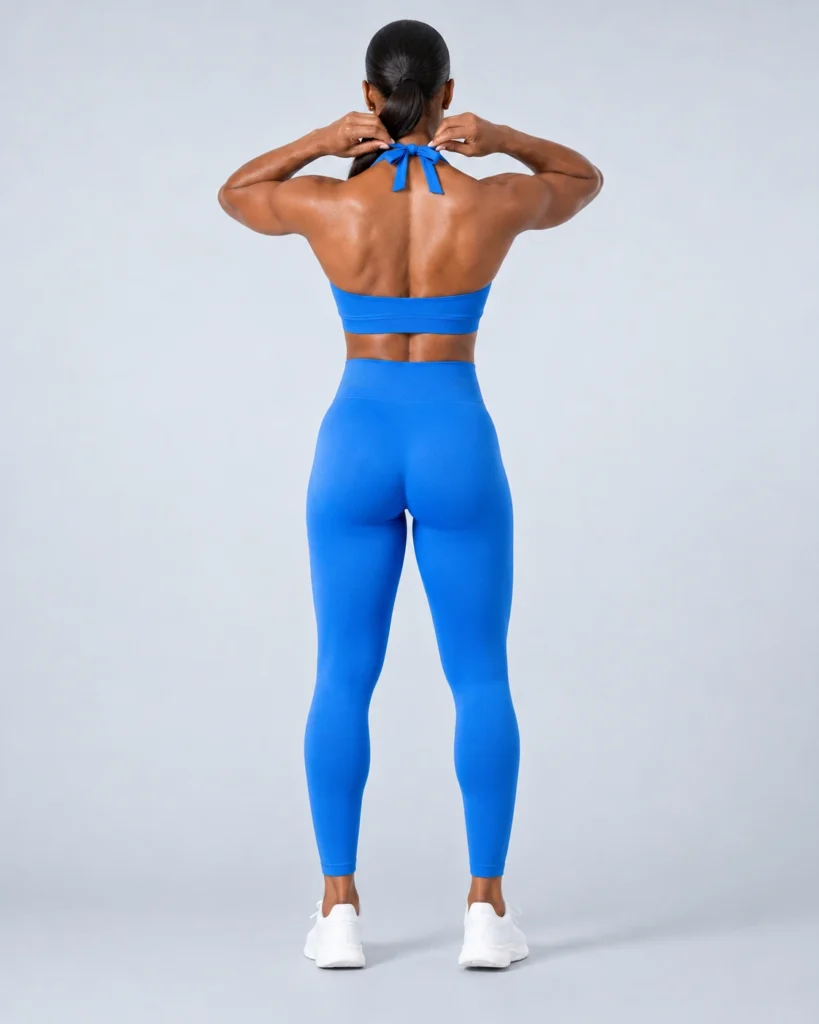 Seamless Halter Training Top & High-Waist Leggings Set gallery image 2 - YOUMEGA private label activewear