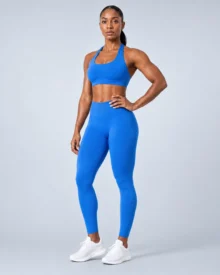 Seamless Halter Training Top & High-Waist Leggings Set gallery image 3 - YOUMEGA private label activewear