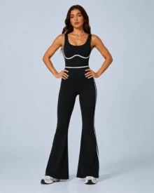 Seamless Scoop-Back Flare Jumpsuit gallery image 4 - YOUMEGA private label activewear