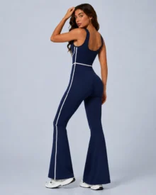 Seamless Scoop-Back Flare Jumpsuit gallery image 6 - YOUMEGA private label activewear