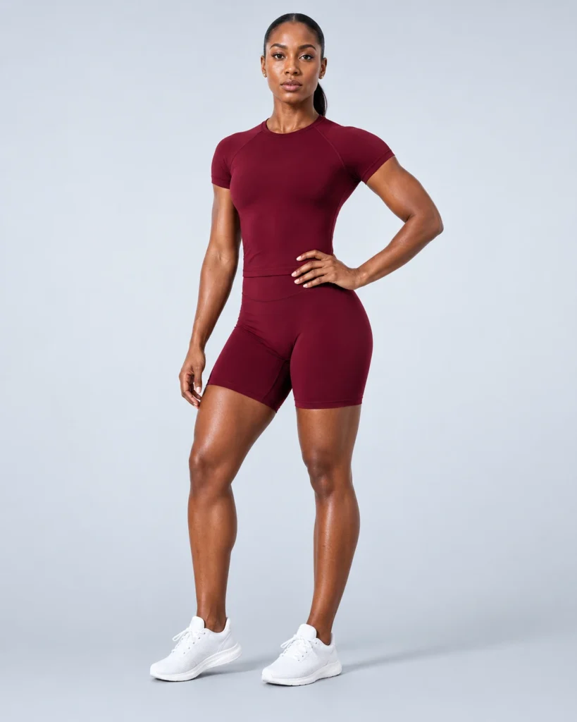 Seamless Short-Sleeve Crew-Neck Training Set gallery image 3 - YOUMEGA private label activewear