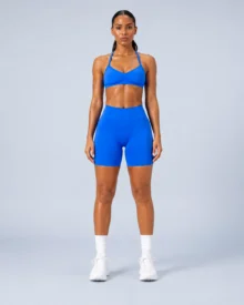 Seamless Strappy Bra & High-Waist Biker Shorts Set gallery image 1 - YOUMEGA private label activewear