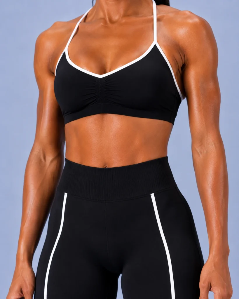 Side-stripe waistband panel - seamless-strappy-bra-side-stripe-biker-shorts-set YOUMEGA product detail