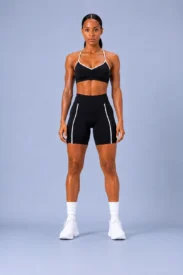 Seamless Strappy Bra & Side-Stripe Biker Shorts Set gallery image 6 - YOUMEGA private label activewear