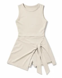Sleeveless Tennis Dress with Built-In Shorts & Tie Wrap gallery image 5 - YOUMEGA private label activewear