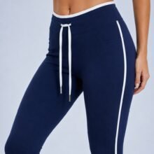 Contrast piping activewear set — alternate studio view