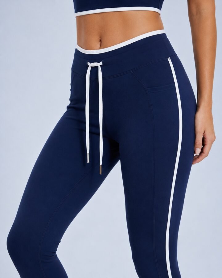 Contrast piping activewear set — alternate studio view