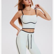 Contrast piping activewear set — alternate studio view