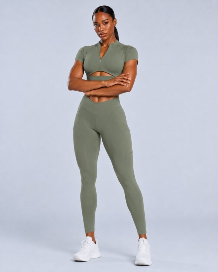 Zip-front activewear set — alternate studio or detail view
