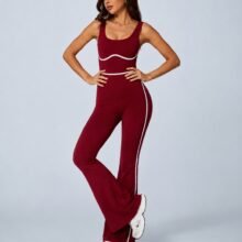 Flare jumpsuit — alternate studio view · seamless OEM activewear