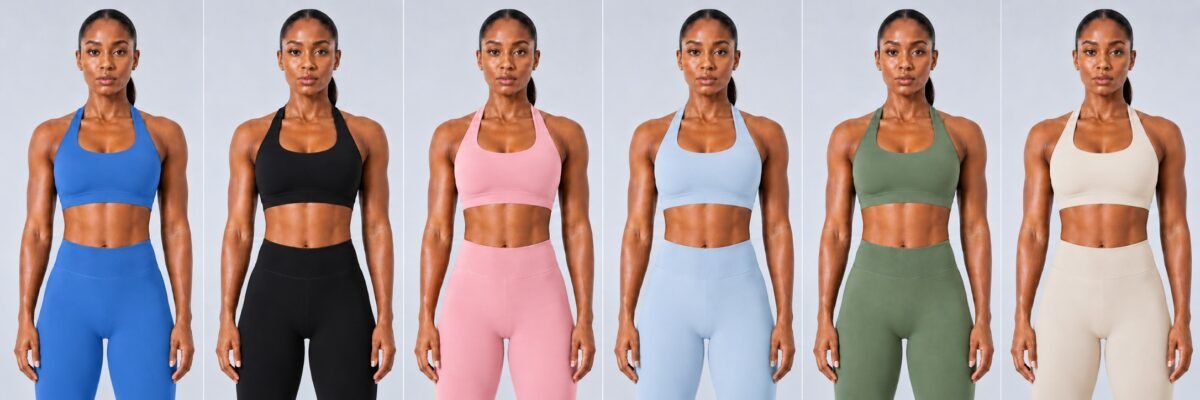 Halter training set — alternate studio view · seamless OEM activewear