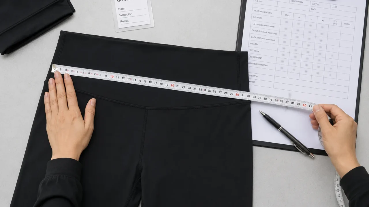 Activewear fabric and production detail