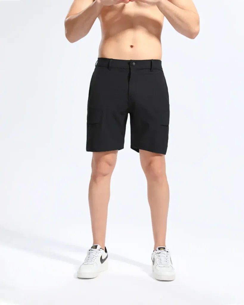 Men's Quick Dry Multi Pocket Cargo Shorts - Black