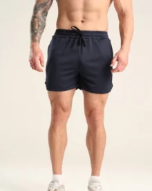 Quick Dry Zipper Pocket Sports Shorts - Black