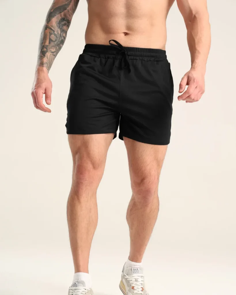 Shorts Deportivos Secado Rápido Con Bolsillo Cremallera - negro