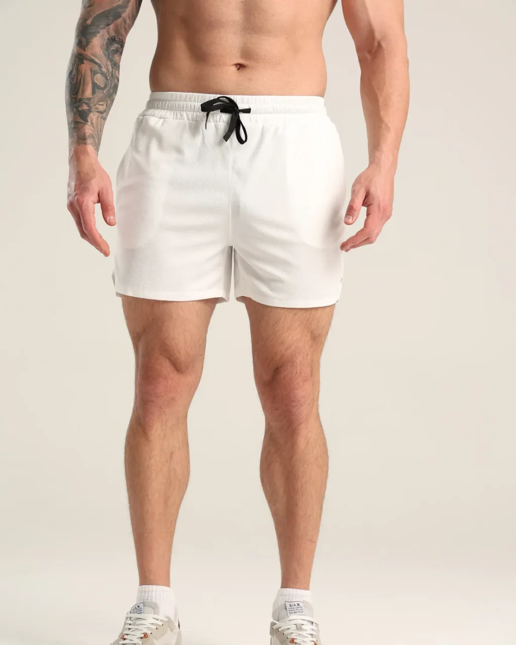 Shorts Deportivos Secado Rápido Con Bolsillo Cremallera - blanco
