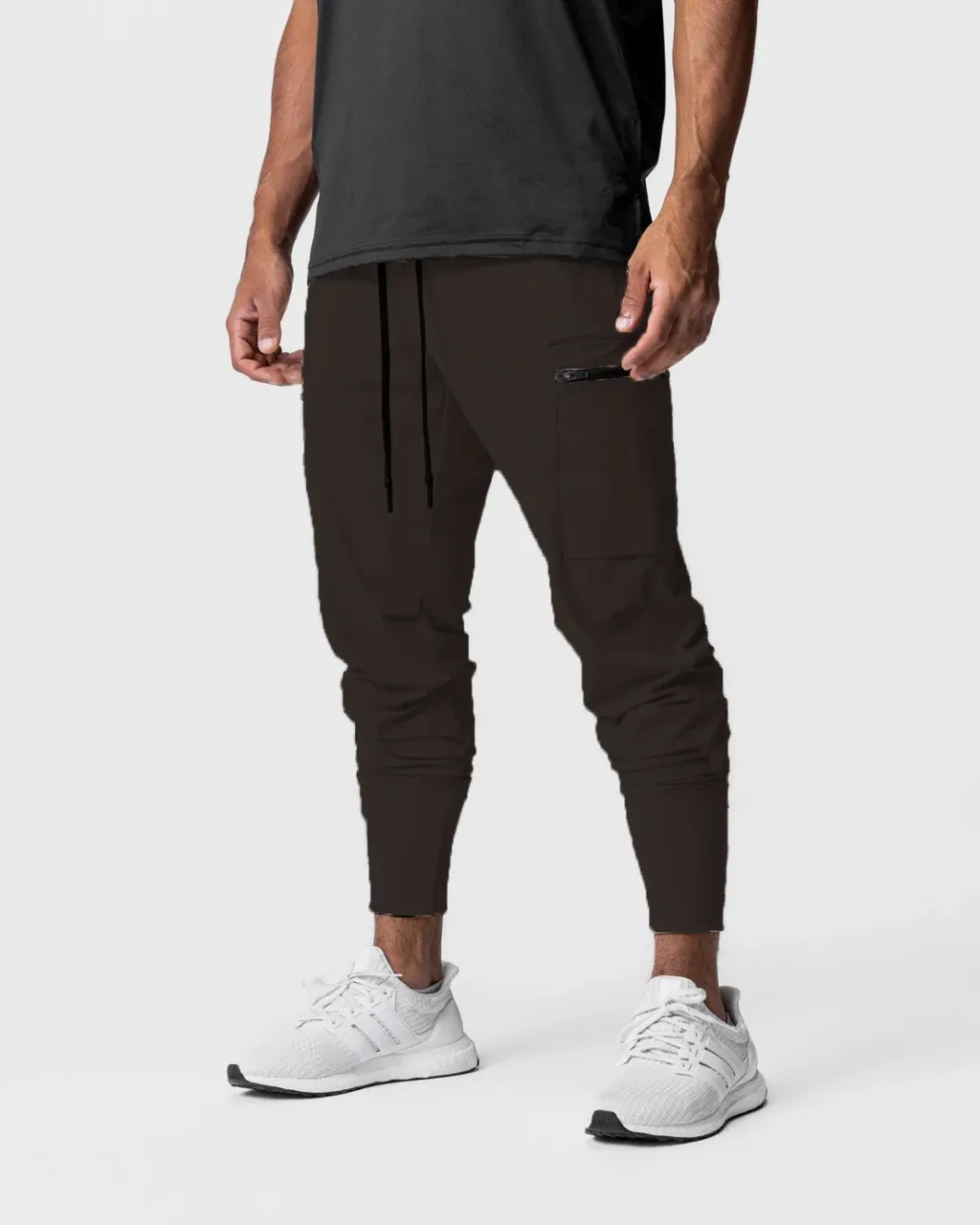 Pantalones Cargo Elásticos Con Múltiples Bolsillos - marrón