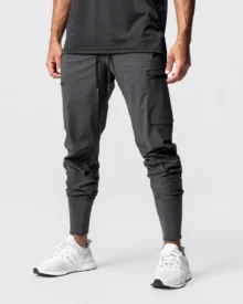Multi-Pocket Elastic Cuff Cargo Pants - Charcoal