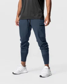 Pantalones Cargo Elásticos Con Múltiples Bolsillos - azul marino