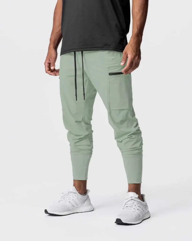 Multi-Pocket Elastic Cuff Cargo Pants - Sage