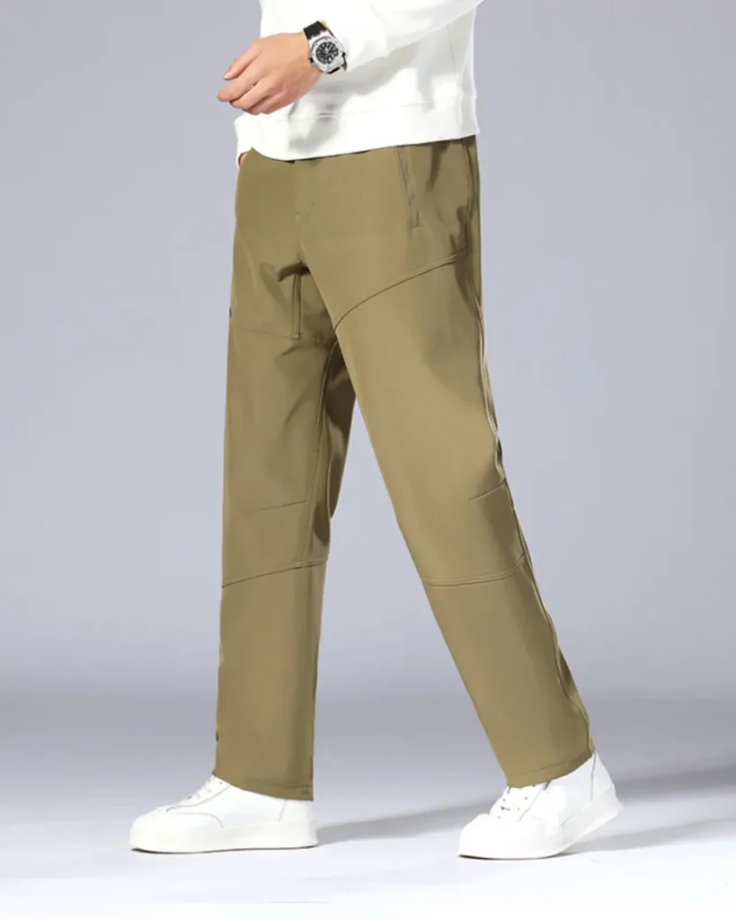 Fleece Lined Hiking Quick Dry Cargo Pants - Khaki