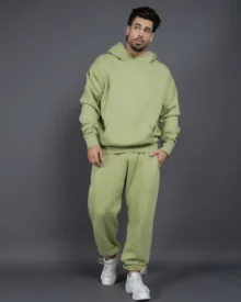 400G Fleece Oversized Hoodie Tracksuit - Green