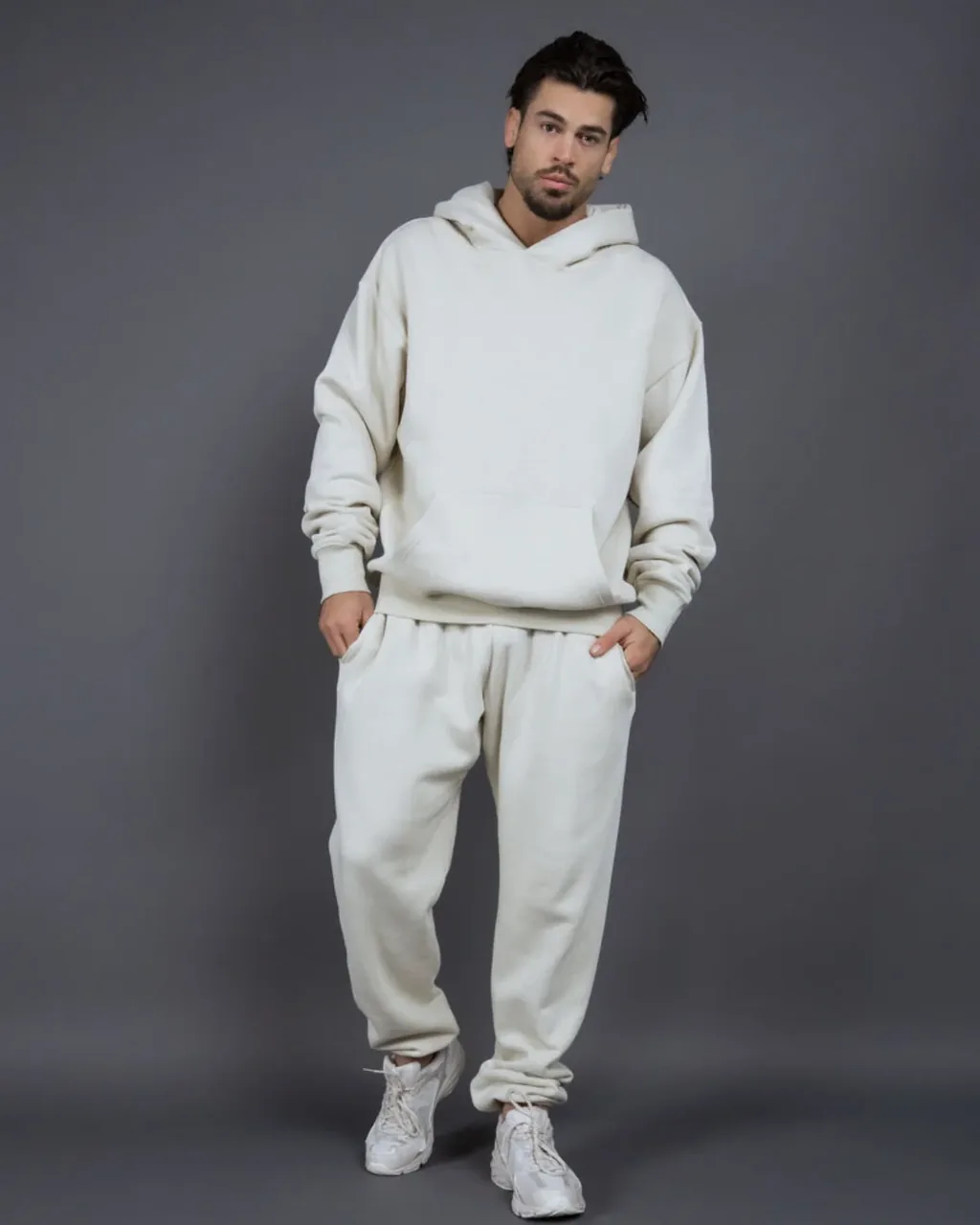Sudadera Oversize De Fleece 400G - blanco