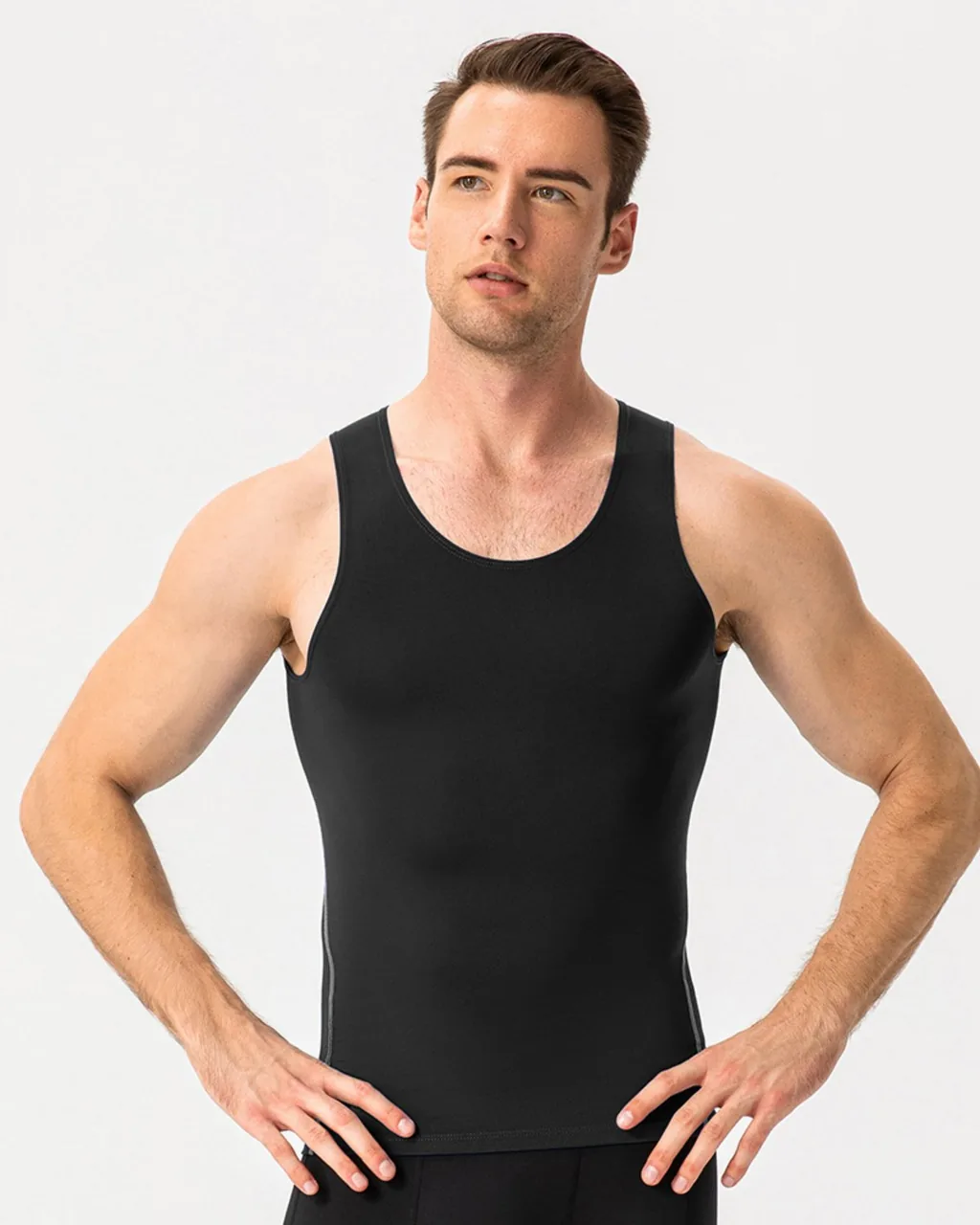 Men's Pro Quick Dry Compression Training Tank Top - Black