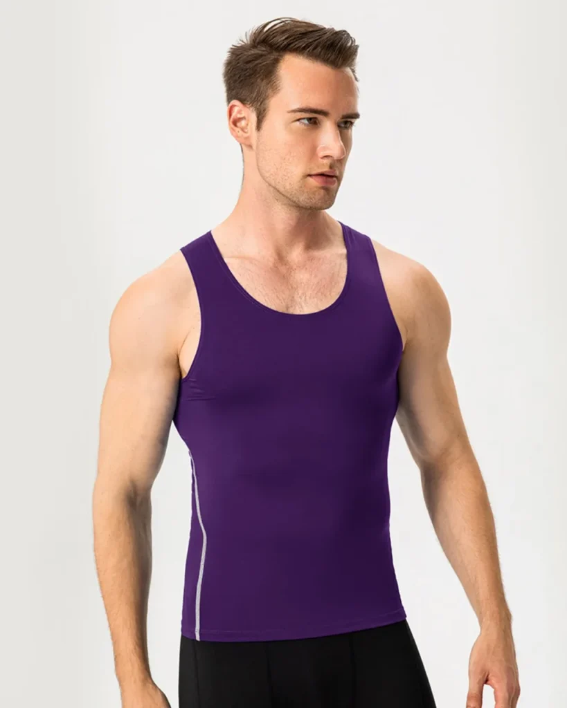 Men's Pro Quick Dry Compression Training Tank Top - Purple