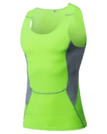 Men's Compression Sports Tank Top Fitness Basketball - Shiny Green