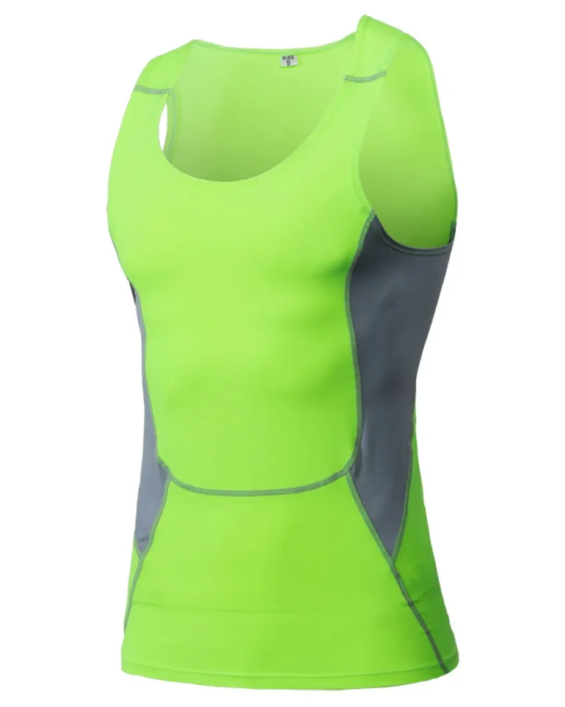 Men's Compression Sports Tank Top Fitness Basketball - Shiny Green