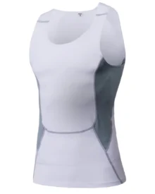 Men's Compression Sports Tank Top Fitness Basketball - White