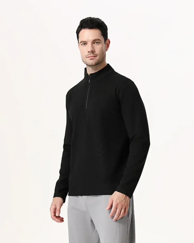 Men'S Lulu Half Zip Quick Dry Top - Black