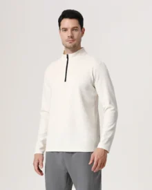 Men'S Lulu Half Zip Quick Dry Top - White