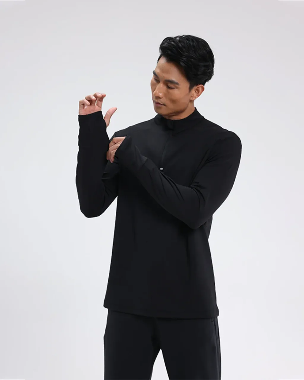 Light Quick Dry Half Zip Long Sleeve - Black