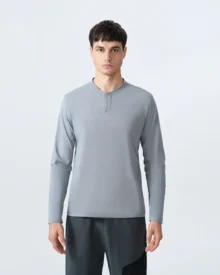 Dri Half Zip Quick Dry Long Sleeve - Light Grey
