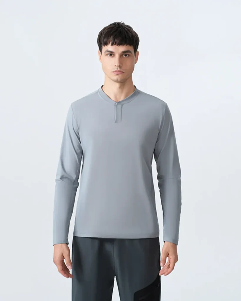 Dri Half Zip Quick Dry Long Sleeve - Light Grey