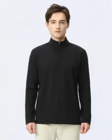 Half Zip Quick Dry Outdoor Sport Top - Black