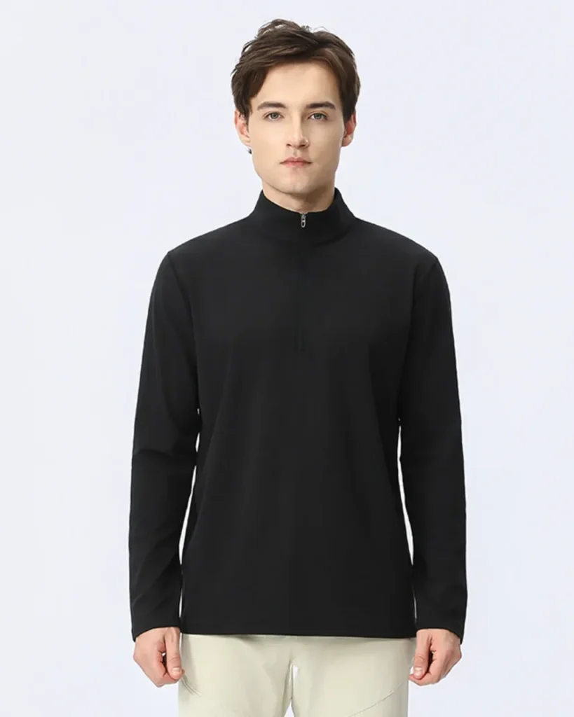 Half Zip Quick Dry Outdoor Sport Top - Black